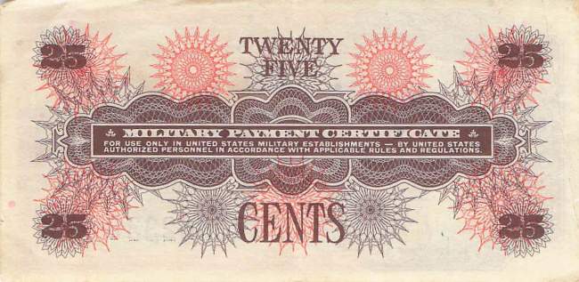 USA MPC Series 661 p.M66 25 Cents 1968 XF